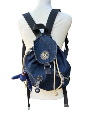 Kipling Backpack Navy Blue Nylon
